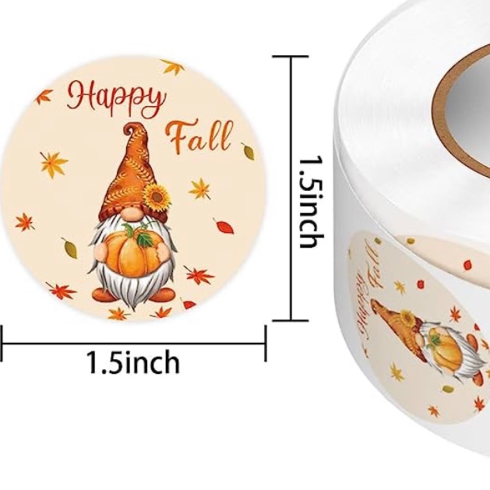 🍁 HAPPY FALL GNOME 🍁 50 Fall Gnome themed stickers - Picture 3 of 5